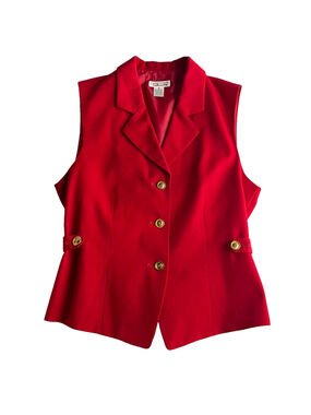 Vintage Talbots Red 100% Wool Vest Academia Preppy Old Money Indie Sleaze Sz 8